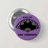 Gail Carriger Fan-Anstecker Button Lila (Vorne & Hinten)