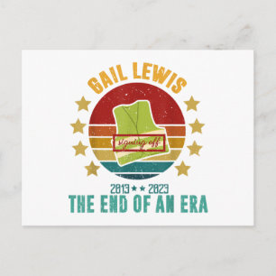Gail Lewis, wir begrüßen Sie, das Ende einer Ära S Postkarte