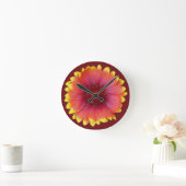 Gaillardia 1 runde wanduhr (Zuhause)
