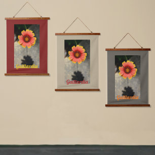 Gaillardia Blume and Shadow Floral Fotografy Wandteppich Mit Holzrahmen