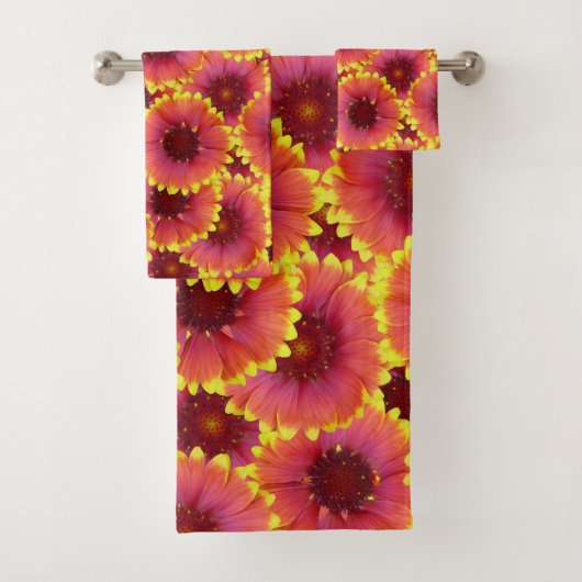 Gaillardia Seamless Pattern Badhandtuch Set (Insitu)