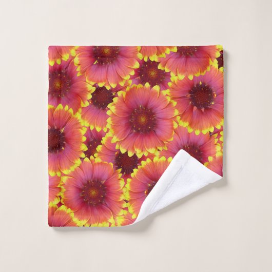 Gaillardia Seamless Pattern Badhandtuch Set (Waschlappen)