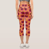 Gaillardia Seamless Pattern Capri Leggings (Rückseite)