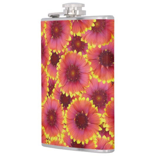 Gaillardia Seamless Pattern Flachmann (Links)