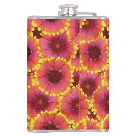 Gaillardia Seamless Pattern Flachmann (Rückseite)