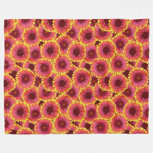 Gaillardia Seamless Pattern Fleecedecke (Vorderseite (Horizontal))