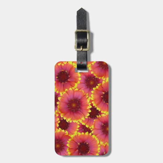 Gaillardia Seamless Pattern Gepäckanhänger (Vorderseite vertikal)