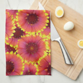 Gaillardia Seamless Pattern Geschirrtuch (Viertel Falte)