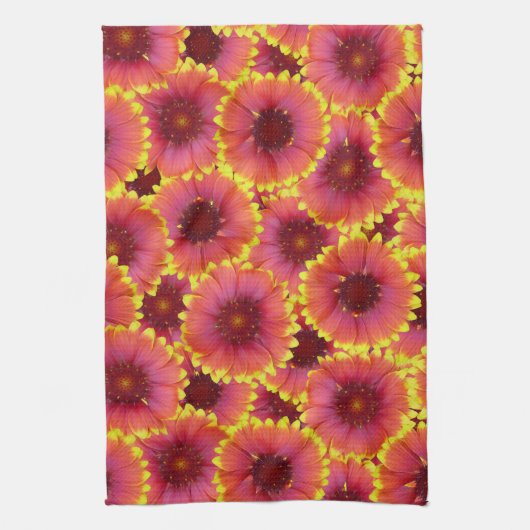 Gaillardia Seamless Pattern Geschirrtuch (Vertikal)