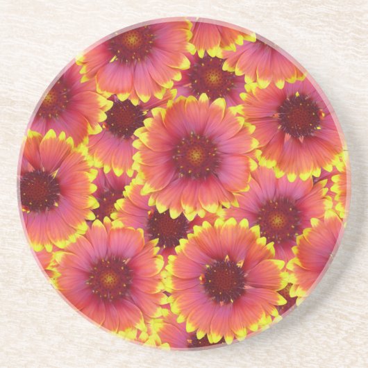 Gaillardia Seamless Pattern Getränkeuntersetzer (Vorne)