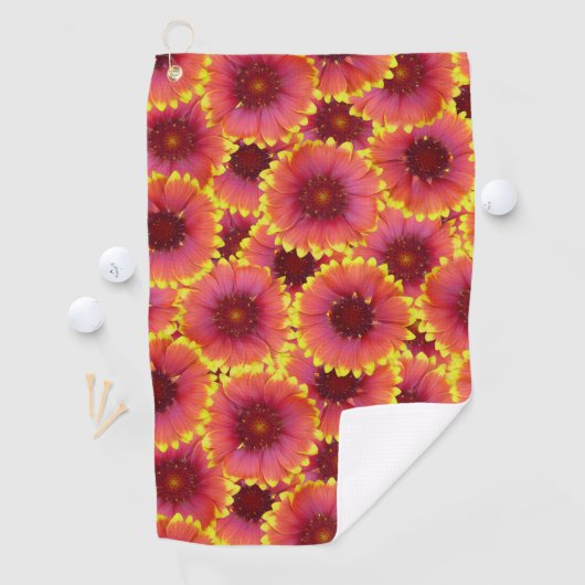 Gaillardia Seamless Pattern Golfhandtuch (Insitu)