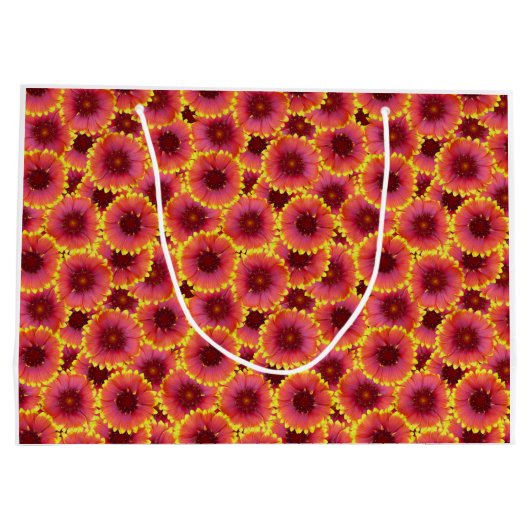 Gaillardia Seamless Pattern Große Geschenktüte (Rückseite)
