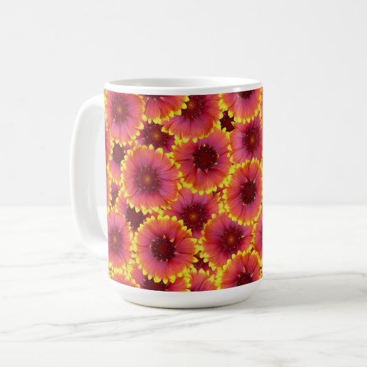 Gaillardia Seamless Pattern Kaffeetasse (Vorderseite Links)