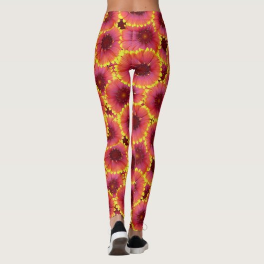 Gaillardia Seamless Pattern Leggings (Rückseite)