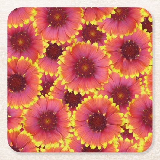 Gaillardia Seamless Pattern Rechteckiger Pappuntersetzer (Vorderseite)