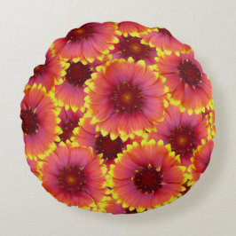 Gaillardia Seamless Pattern Rundes Kissen