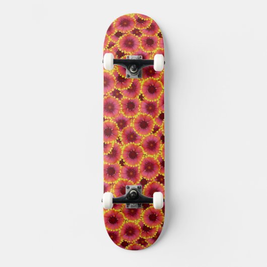 Gaillardia Seamless Pattern Skateboard (Vorderseite)