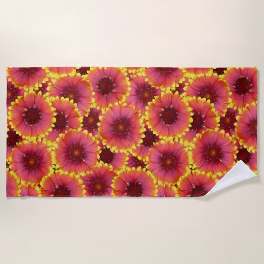 Gaillardia Seamless Pattern Strandtuch (Vorderseite)