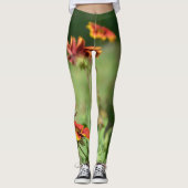 Gaillardia SunFlowers Wildblumen Blumengrün Leggings (Vorderseite)
