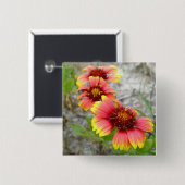 Gaillardia Wildblume (Blanket-Blume) Tote Beutel Button (Vorne & Hinten)
