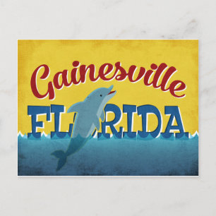 Gainesville Florida Delfin Retro Vintage Reise Postkarte