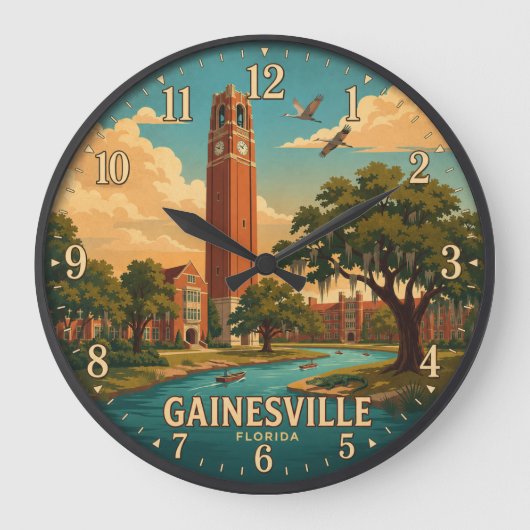 Gainesville Florida Große Wanduhr (Vorderseite)