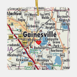 Gainesville Florida Karte Keramikornament