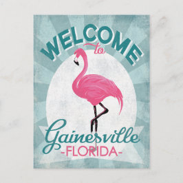 Gainesville Florida Pink Flamingo Retro Postkarte