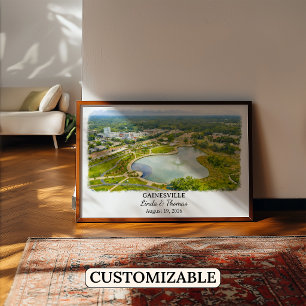 Gainesville Florida Poster, Aquarell, Maßgeschneid Poster