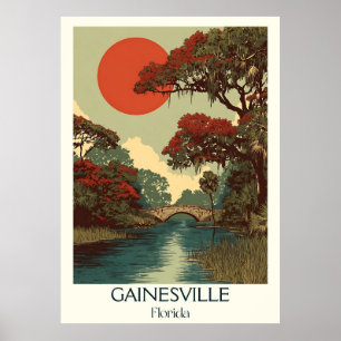 Gainesville Florida Vintage Natur Poster