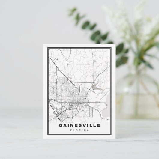 Gainesville Map Postkarte (Stehend Vorderseite)