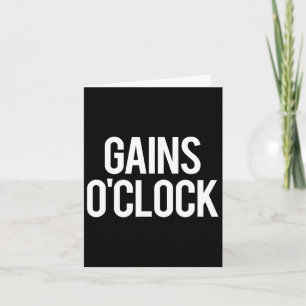 Gains O'clock Funny Gym Weightlift Bodybuilding Karte