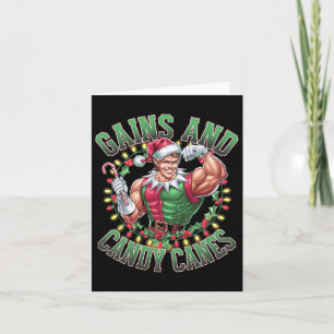 Gains und Candy Canes Funny Christmas Elf Gym Arbe Karte