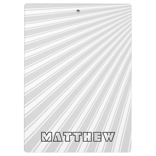 Gainsboro Color Stripe Funky Pattern Klemmbrett (Rückseite)