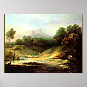 Gainsborough - Berglandschaft mit Hirte Poster