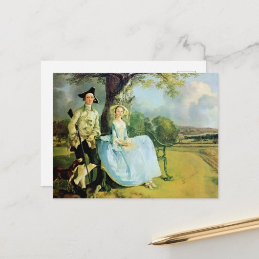 Gainsborough, Mr. and Mrs. Andrews, Postkarte (Vorderseite/Rückseite Beispiel)