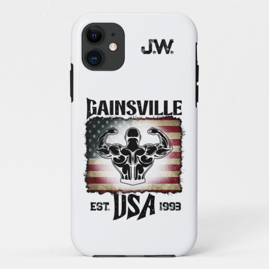 Gainsville USA Double Biceps Pose Bodybuilder Case-Mate iPhone Hülle (Rückseite)