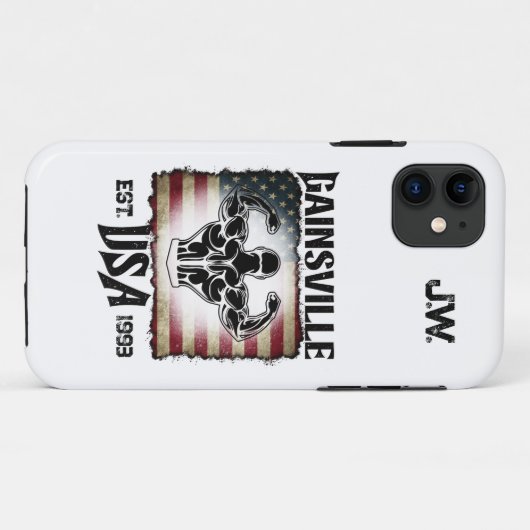 Gainsville USA Double Biceps Pose Bodybuilder Case-Mate iPhone Hülle (Rückseite (Horizontal))