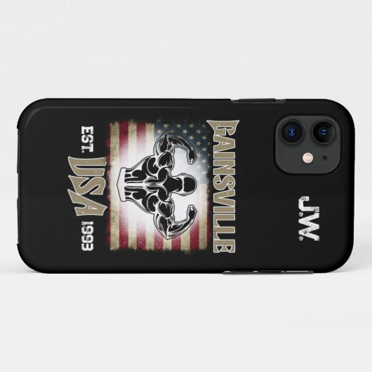 Gainsville USA Double Biceps Pose Bodybuilder Case-Mate iPhone Hülle (Rückseite (Horizontal))