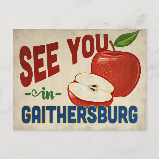 Gaithersburg Maryland Apple - Vintage Travel Postkarte (Vorderseite)
