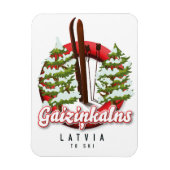 Gaiziņkalns Latvia ski logo Magnet (Vertikal)