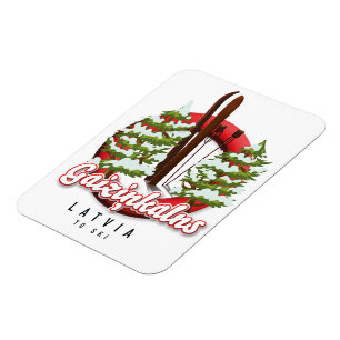 Gaiziņkalns Latvia ski logo Magnet