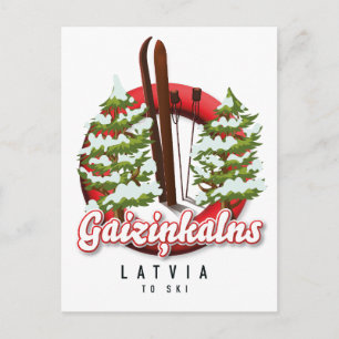 Gaiziņkalns Lettland Skilogo Feiertagspostkarte