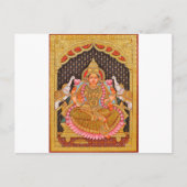 GAJA LAKSHMI INTRICATE TANJORE MALERIERUNG {SÜDIND POSTKARTE (Vorderseite)