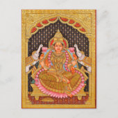 GAJA LAKSHMI INTRICATE TANJORE MALERIERUNG {SÜDIND POSTKARTE (Vorderseite)