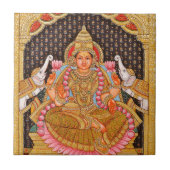 GAJA LAKSHMI VERWICKELTE TANJORE MALEREI {SÜDIND FLIESE (Vorderseite)