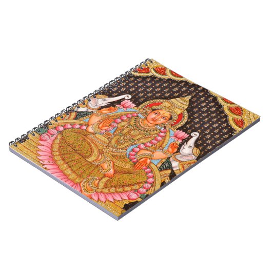 GAJA LAKSHMI VERWICKELTE TANJORE MALEREI {SÜDIND NOTIZBLOCK (Linke Seite)