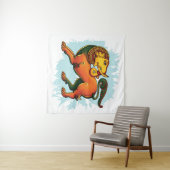 Gajasinha – Mythical Guardian of Strength Wandteppich (Beispiel (Horizontal))