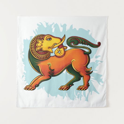 Gajasinha – Mythical Guardian of Strength Wandteppich (Vorderseite)