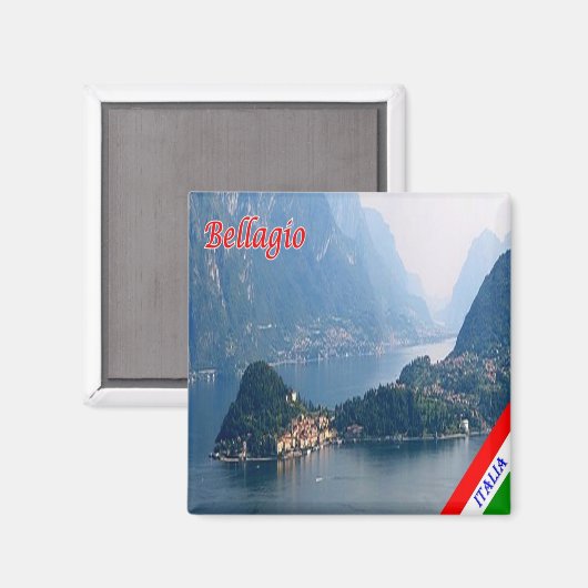 GAL015 BELLAGIO, Comer See, Italien, Kühlschrank Magnet (Vorderseite/Rückseite)